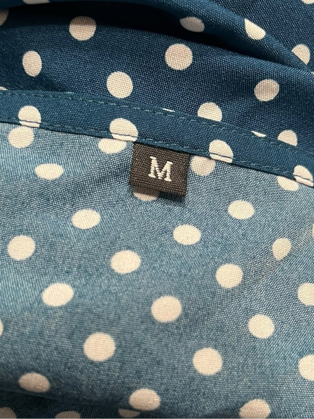 NWOT Navy Blue and White Polka Dot Midi Dress with Flutter Sleeves / Medium - Picture 7 of 7
